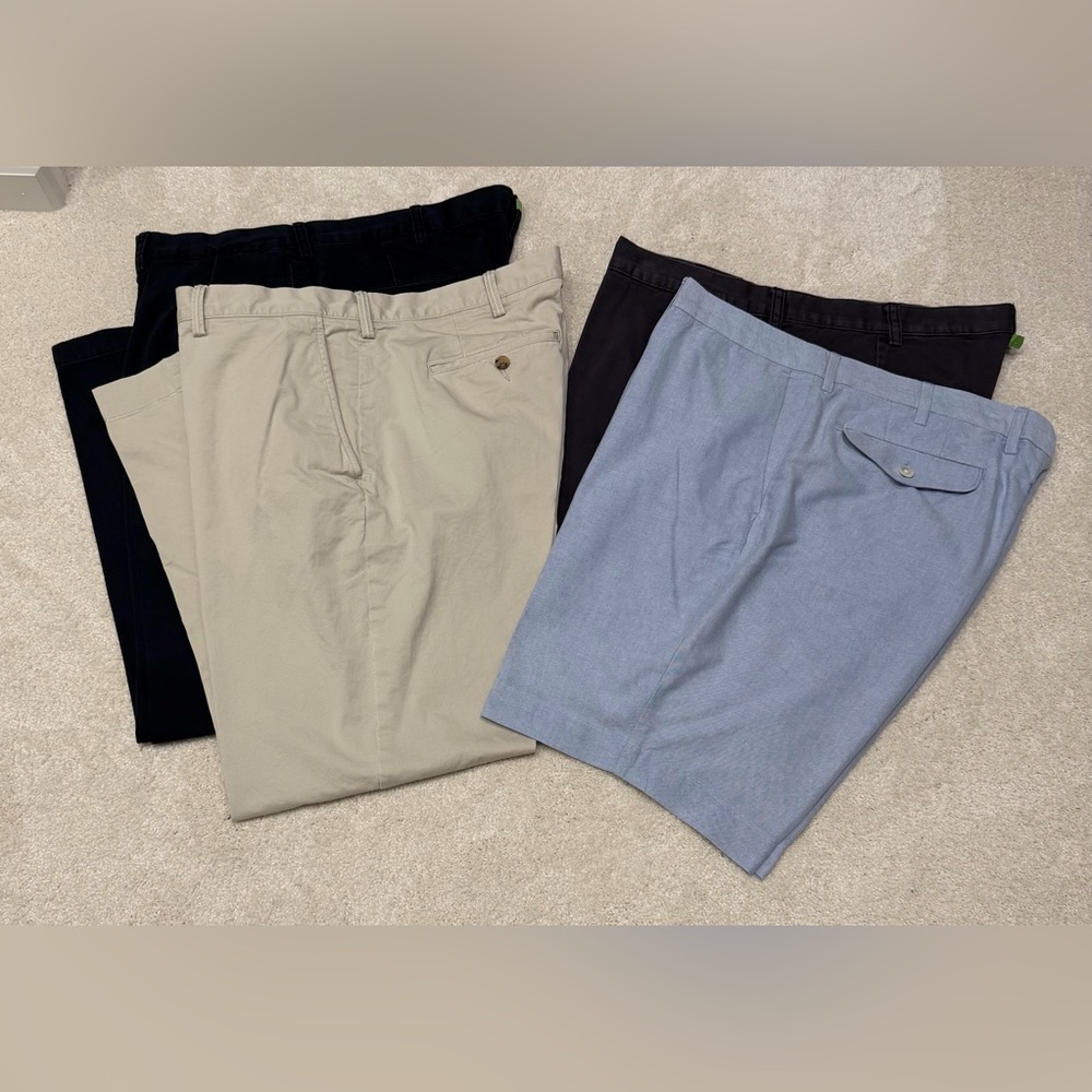Lot O 4 Sz 40 2 Shorts. Polo Ralph Lauren Lt Blue, Navy, 2 Pants Navy Blue, Tan